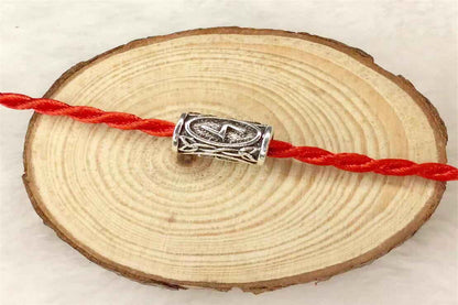 Tube Metal Beads Viking Note Patterned Silver Tone 100pcs 13