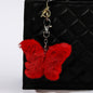 Plush Butterfly Keychain Soft Faux Fur Vibrant Colors Zinc Alloy 3