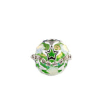 Starry Round Rhinestone Beads 18mm Acrylic Silver Star Cutout 10pcs 5