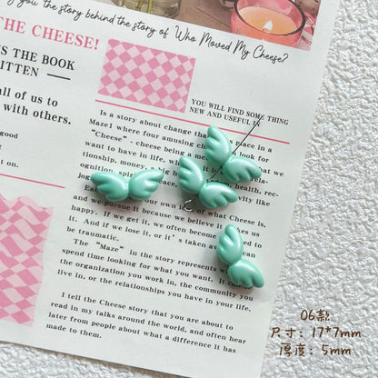 Chubby Wing Metal Beads 17mm Glossy Enamel Finish 10pcs 11