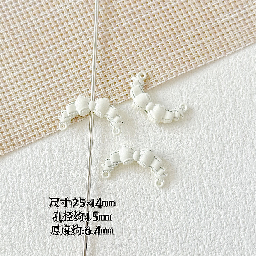 Bow and Skateboard Metal Beads 25mm 19mm Baking Painted Alloy 20pcs 4