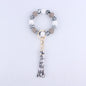 Leopard Print Silicone Bead Tassel Wristlet Keychain 12