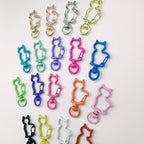 Zinc Alloy Kitten Shaped Colorful Buckle Keychain Clasps 20pcs 37mm 3