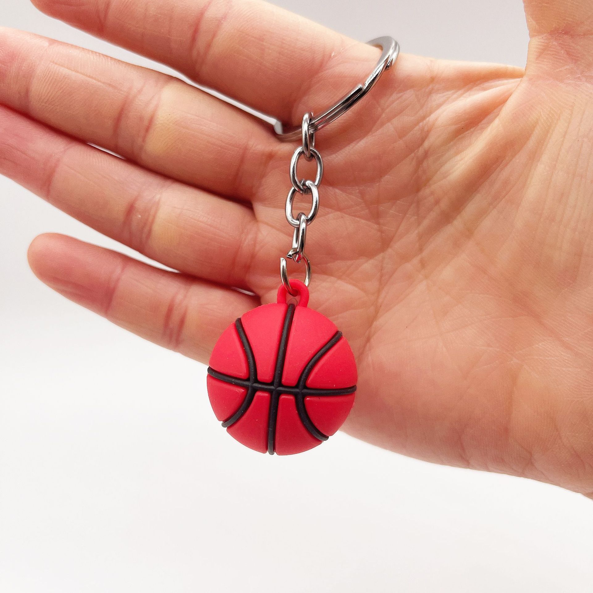 PVC Sports Ball Keychain Creative Simulation Football Basketball Tennis Rugby 4