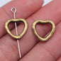 Heart Metal Beads 13mm Irregular Hollow Vintage Antique Finish 100pcs 3