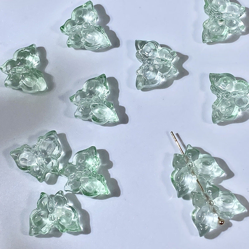 Phoenix Tail Butterfly Glass Beads 12x15mm Translucent Mixed Colors 50pcs 13