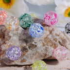 Dual Color Sprayed Ink Imitation Crackle Acrylic Beads 16mm 20pcs 2