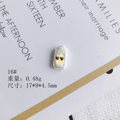 Hand Painted Irregular Shaped Acrylic Beads Imitation Pearl 10pcs 19
