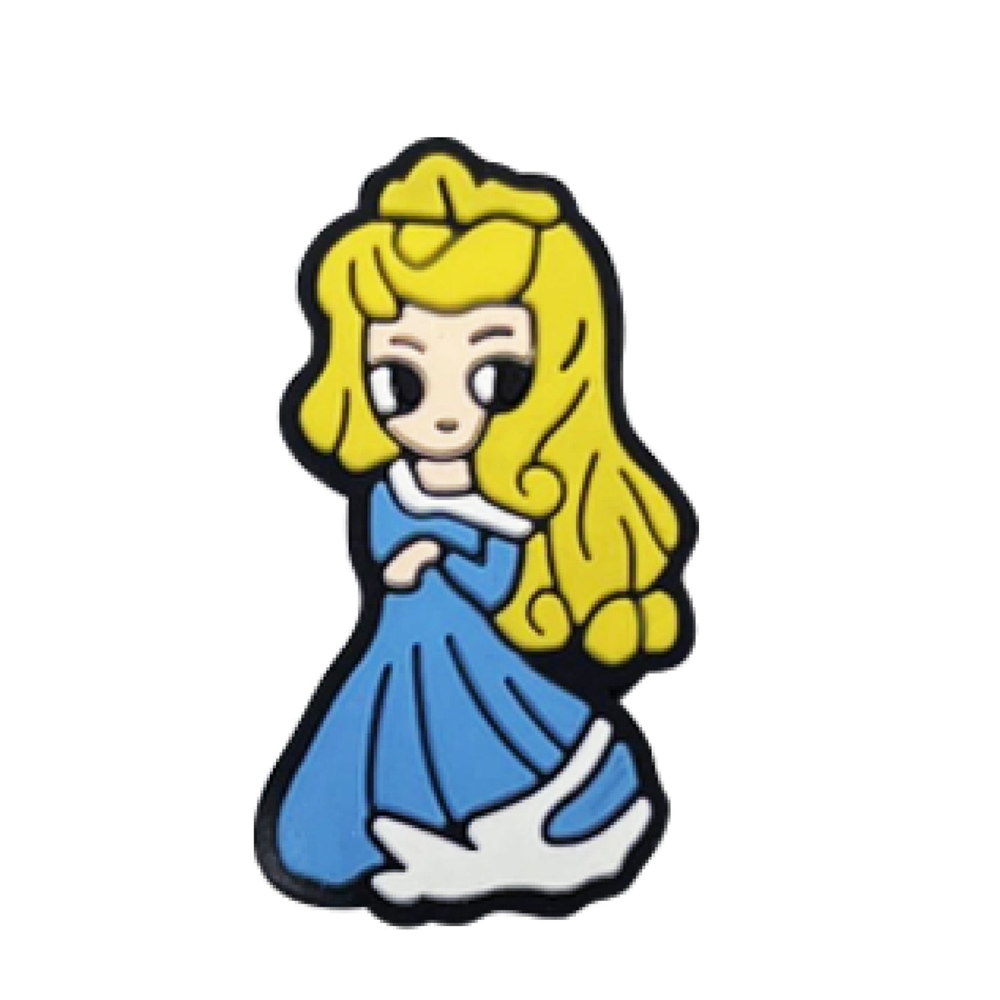 Silicone Focal Beads Cartoon Princess Sitting Pose 20pcs 9