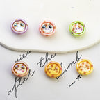 Plating Pochacco Egg Tart Resin Beads 19mm Glossy Pastel Colors 10pcs
