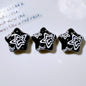 Embossed Star Acrylic Beads 26mm Black and White Tone 10pcs 6