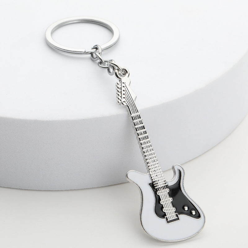 Metal Electric Guitar Keychain Vibrant Colors Zinc Alloy 2
