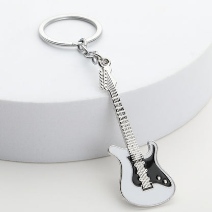 Metal Electric Guitar Keychain Vibrant Colors Zinc Alloy 2