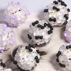 Embellished Bubblegum Beads 20mm Hello KT Star Polymer Clay 5pcs