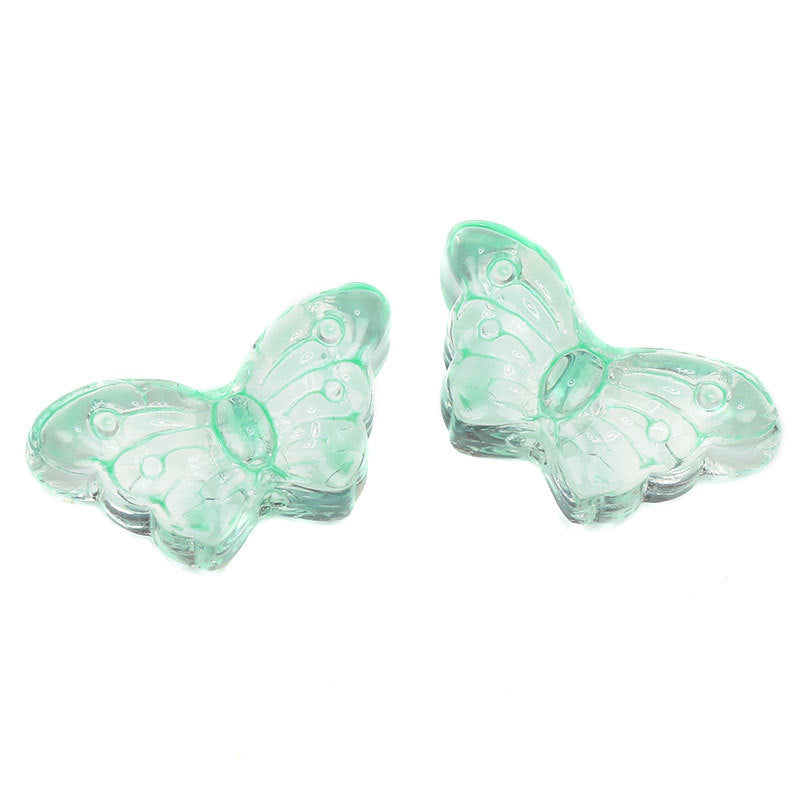 Electroplated Butterfly Glass Beads 8mm x 15mm Shimmering Colors 100pcs 10