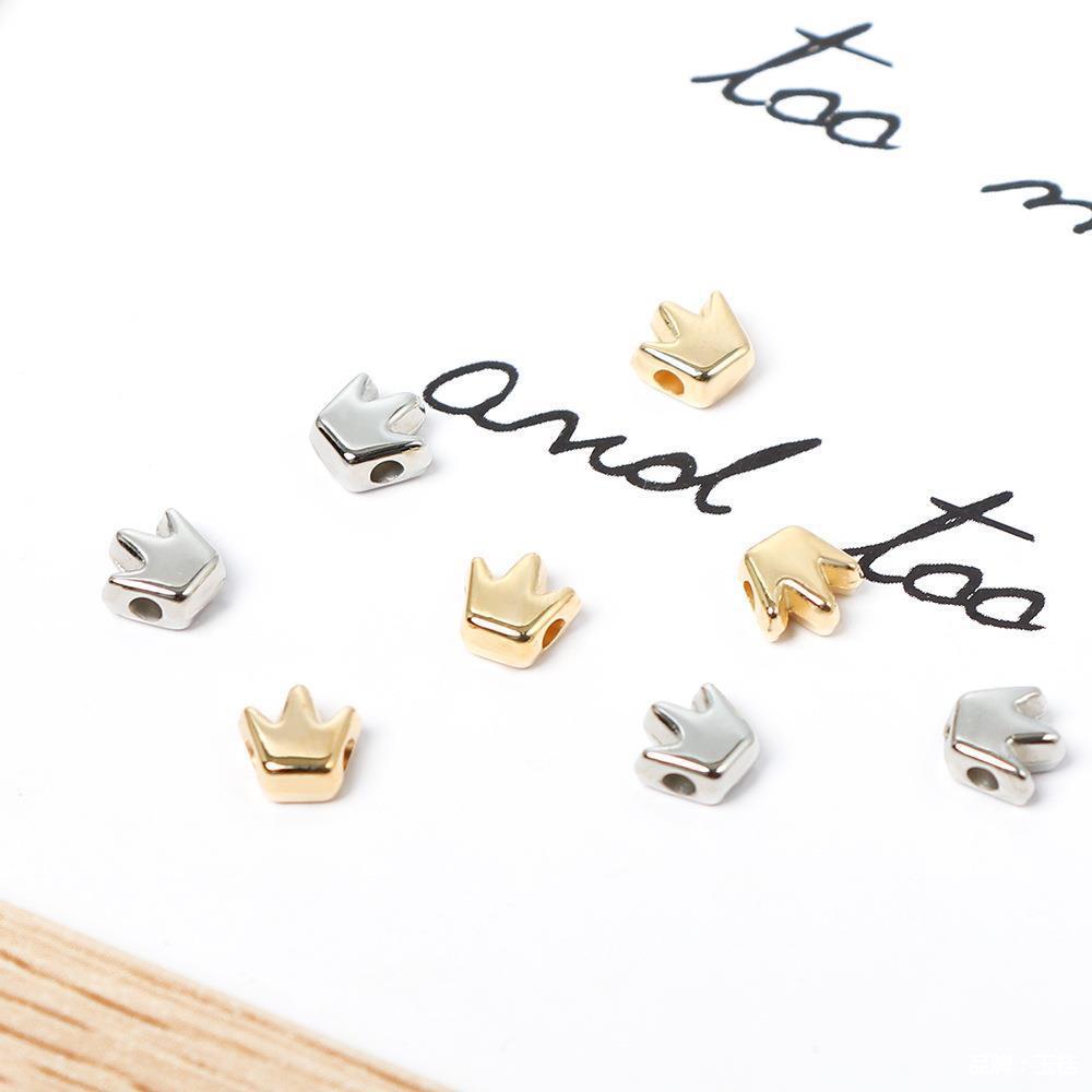 Smooth Crown Acrylic Beads 5mm Metallic Gold Silver CCB Plastic 200pcs 3