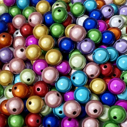 Laser Bulb Acrylic Beads 6-14mm Pearlescent ABS Plastic 100pcs 6