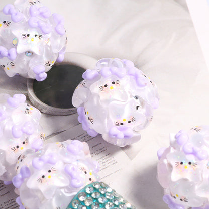 Embellished Bubblegum Beads 20mm Hello KT Star Polymer Clay 5pcs 2