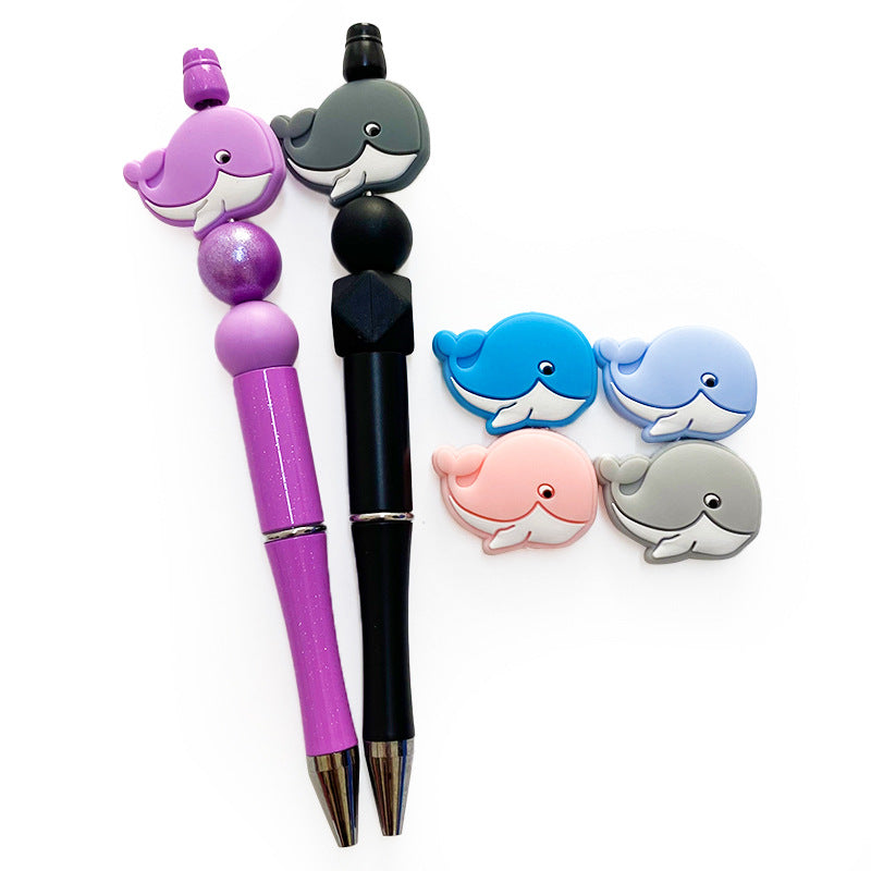 Silicone Focal Beads Whale Side Profile 20pcs 4