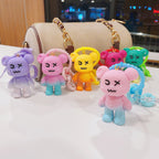 Creative Resin Cartoon Gradient Bear Keychain Metal Material