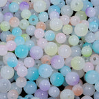 Dual Color Gradient Round Acrylic Beads 8-10mm Imitation Jade 100pcs 2