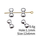 Bow Metal Beads 12x6mm Antique Silver Tone Zinc Alloy 80pcs 4