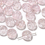 Transparent Floral Round Glass Beads 13mm Pastel Mixed 20pcs 6