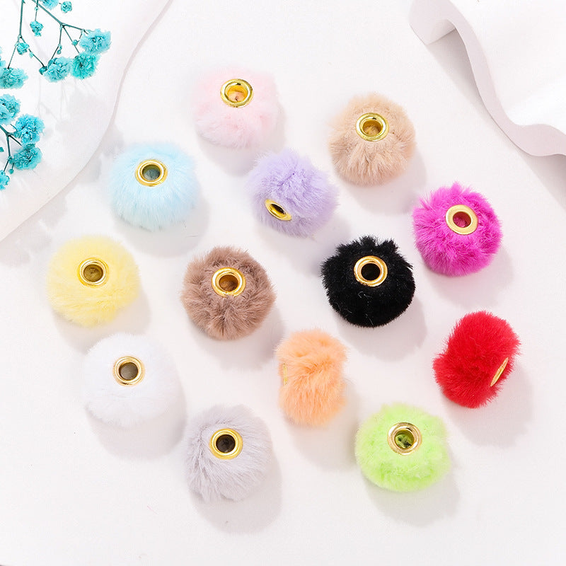 Fabric Fuzzy Abacus Spacer Beads 20mm Large Hole 50pcs