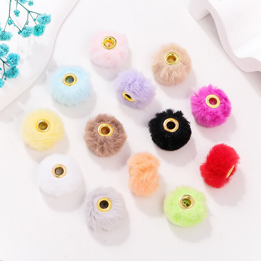 Fabric Fuzzy Abacus Spacer Beads 20mm Large Hole 50pcs