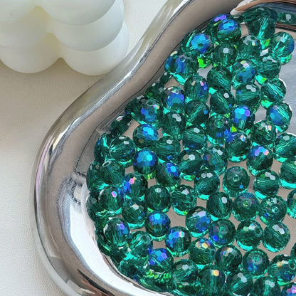 Vintage Faceted Round Glass Beads 8mm Iridescent 50pcs 21