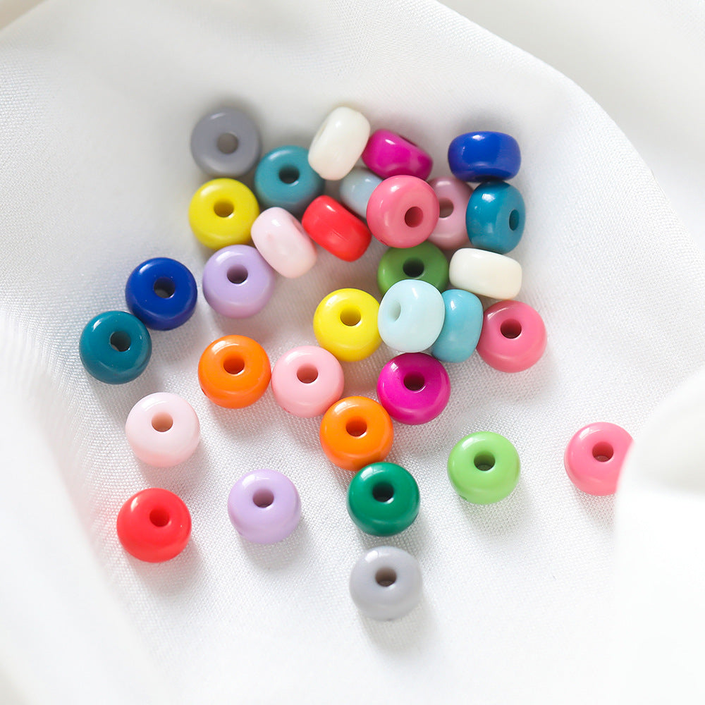 Acrylic Oblate Spacer Beads 4x7mm Baking Painted 100pcs
