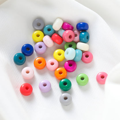 Acrylic Oblate Spacer Beads 4x7mm Baking Painted 100pcs