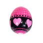 Easter Heart Egg Acrylic Beads 20mm Plaid Pattern 10pcs 10