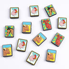 Silicone Focal Beads Tarot Animal Brown Cow Face Pastel Background 20pcs 2
