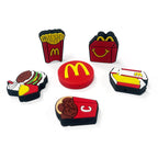 Silicone Focal Beads Fanta Burger Fries Snacks Red Smiling Face 20pcs