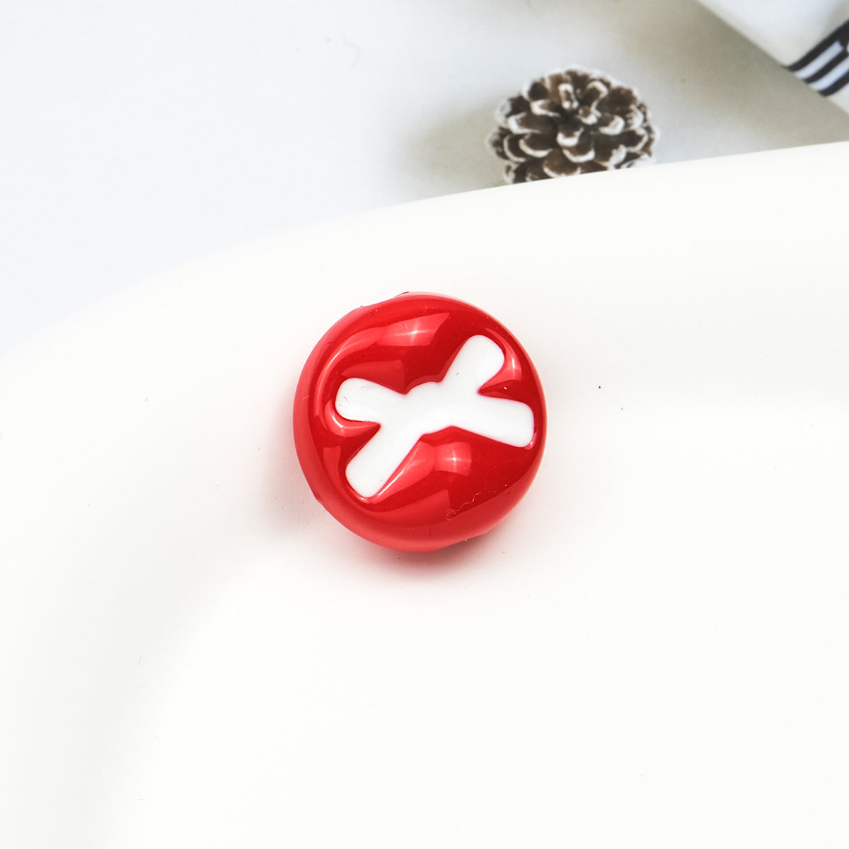 Baking Painted Acrylic Beads 18mm Enamel Candy Letter 50pcs 27