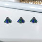Alloy Trumpet Flower Bead Caps 9mm Blue Green Enamel 50pcs 7