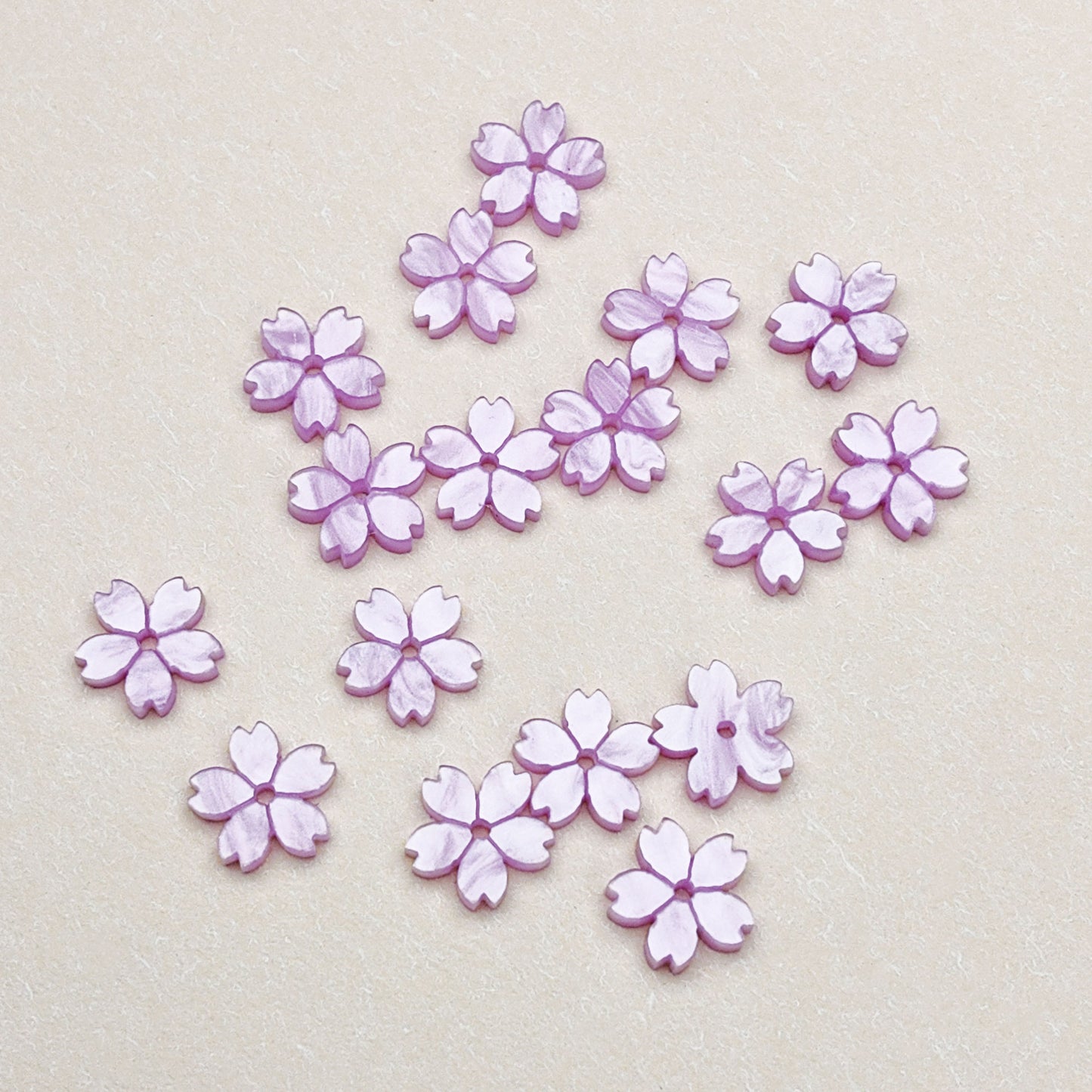 Cherry Blossom Acrylic Beads 10mm Translucent Colorful 30pcs 11