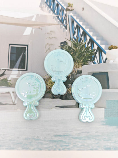 Plating KT Mirror Acrylic Beads 40mm Rounded Embossed Faces 50pcs 8