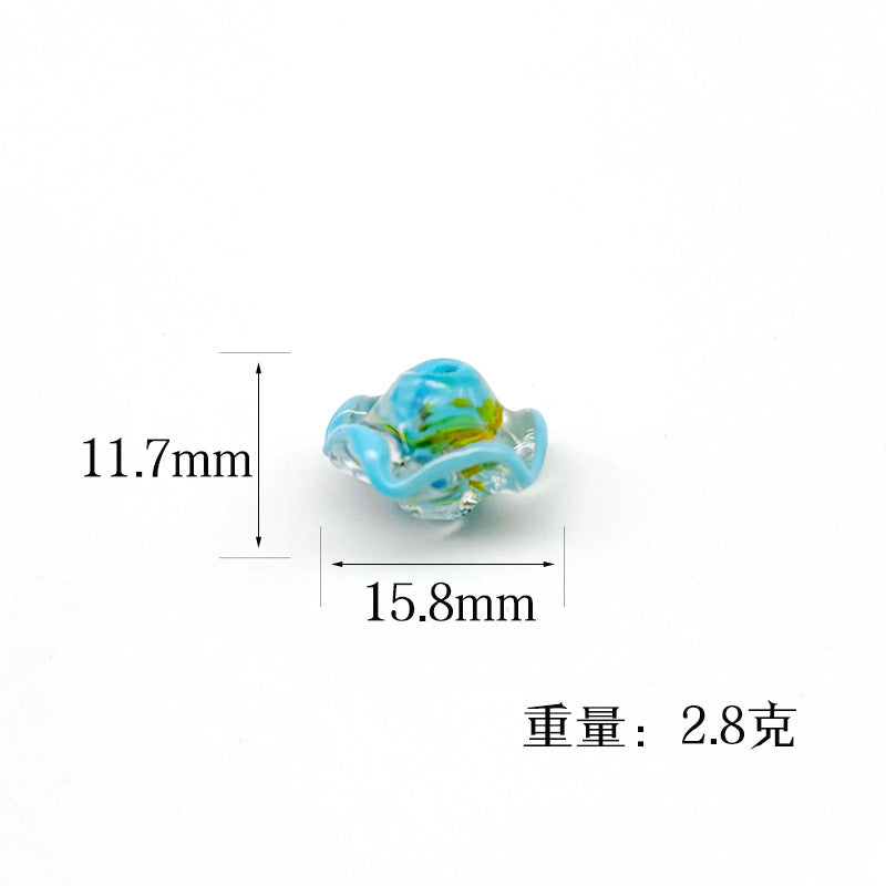 Lampwork Glass Beads Mushroom 15mm Hand Painted Colorful 10pcs 2