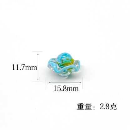 Lampwork Glass Beads Mushroom 15mm Hand Painted Colorful 10pcs 2