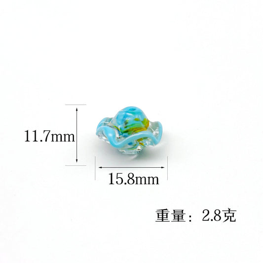 Lampwork Glass Beads Mushroom 15mm Hand Painted Colorful 10pcs 2