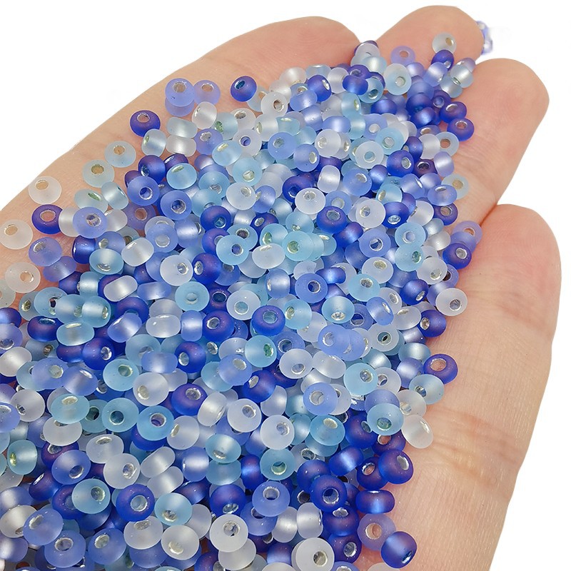Frosted Seed Glass Beads 3mm Pastel Transparent Colors 300pcs 4