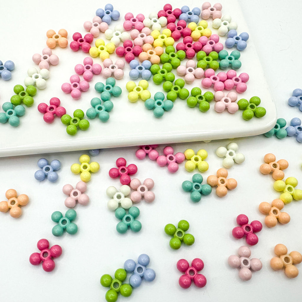 Four Leaf Clover Metal Beads 7.5mm Baking Painted Alloy Spacer 50pcs 3
