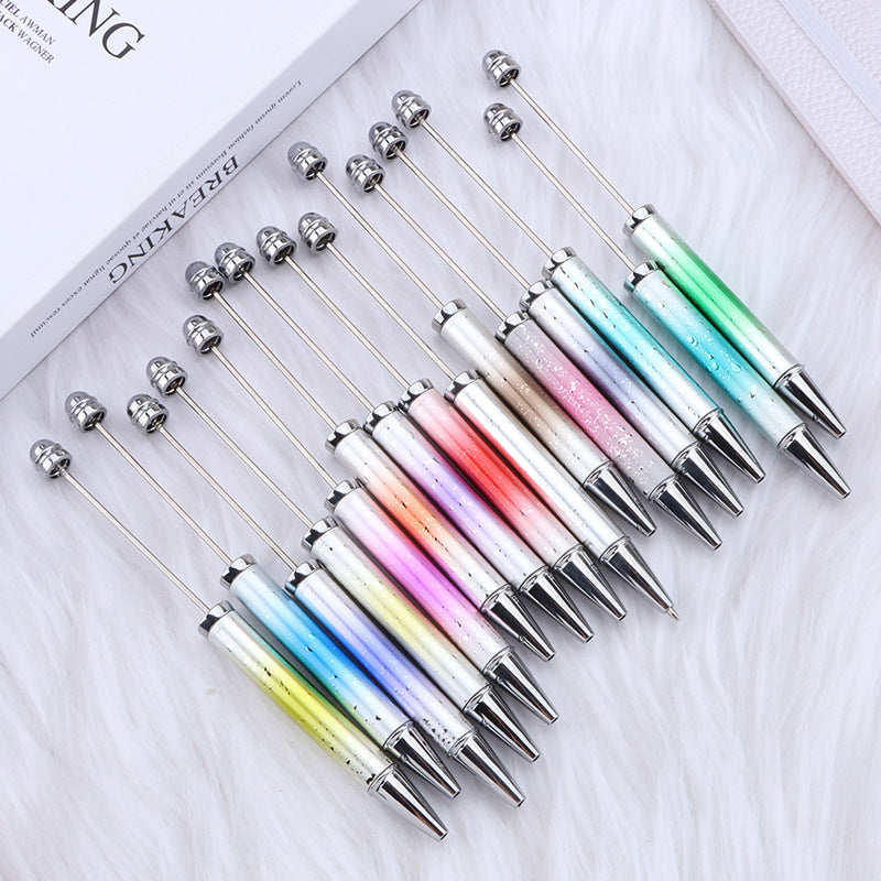 Beadable Ballpoint Pen UV Plating Starry Sky Sequins Gradient Colorful 3