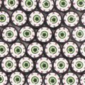 Halloween Flat Clay Beads 10mm Green Eyeball Design 100pcs
