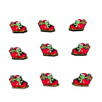 Silicone Focal Beads Christmas Sleigh Grinch Wearing Santa Hat 20pcs 5