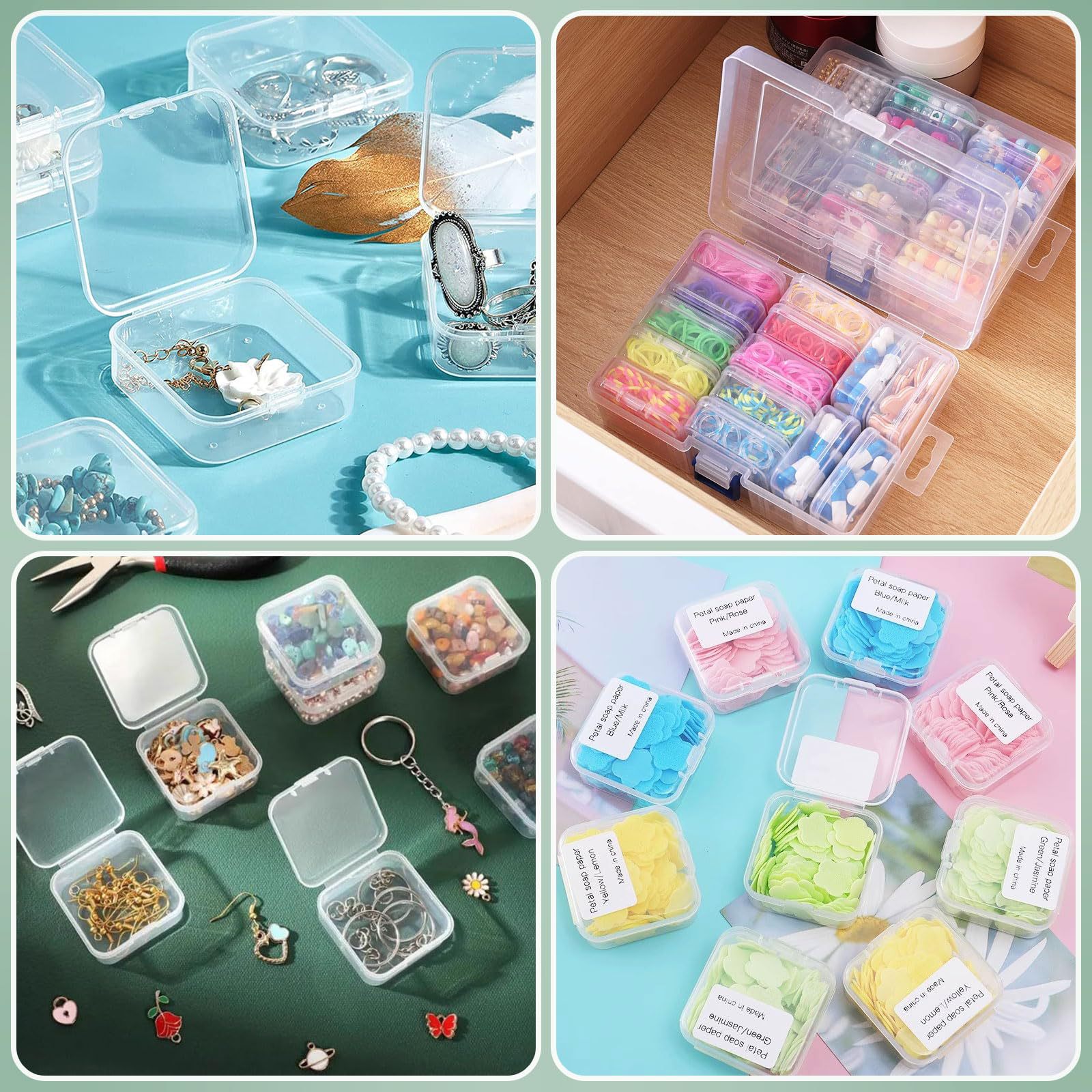 Plastic Bead Organizer Box 16.5x12x5.8cm 14 Compartments Colorful 1set 4