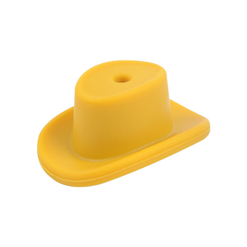 Silicone Focal Beads Cowboy Hat Centered Hole 10pcs 9
