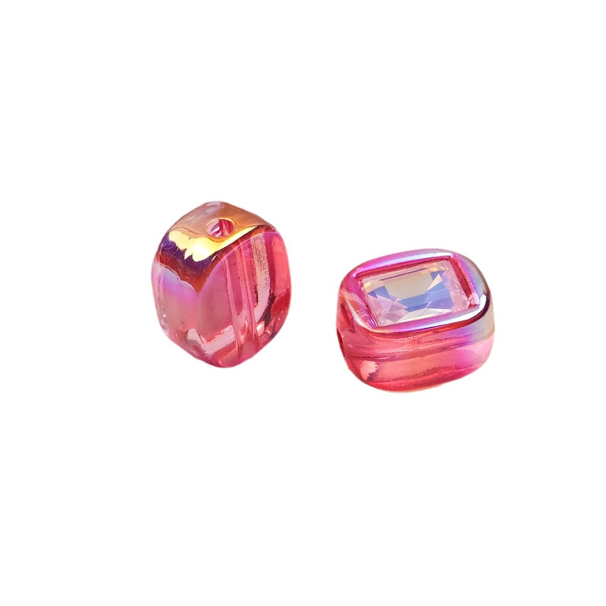 Transparent Square Acrylic Beads 14mm Imitation Zircon Sparkling 20pcs 5